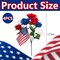 4 Bunches Memorial Day Artificial Flowers, Red Blue White Cemetery Flower with Flags